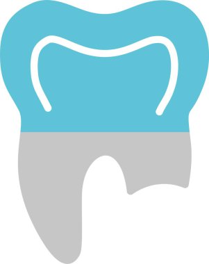 Kırık Diş Kabartması İki Renk Simgesi