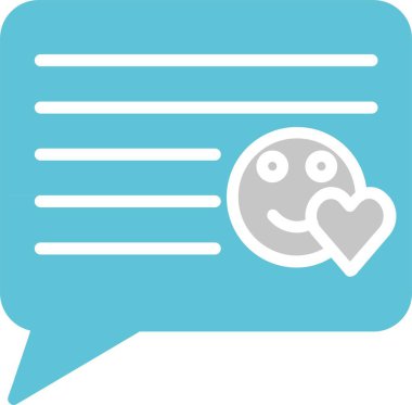 Aşk Mesajı Kabartması İki Renk Simgesi