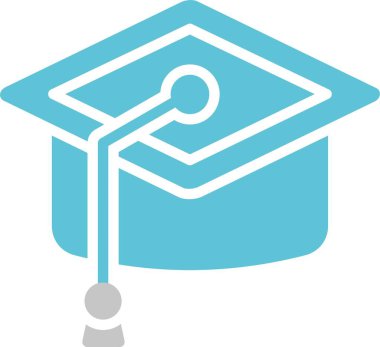 Mezuniyet Kapağı Kabartması İki Renk Simgesi