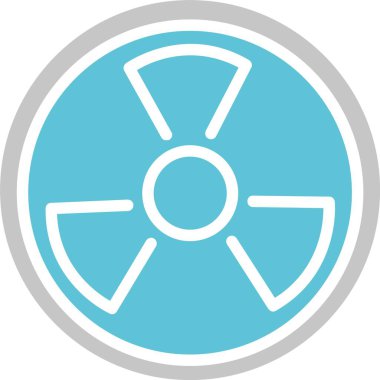 Nükleer Enerji Kabartması İki Renk Simgesi