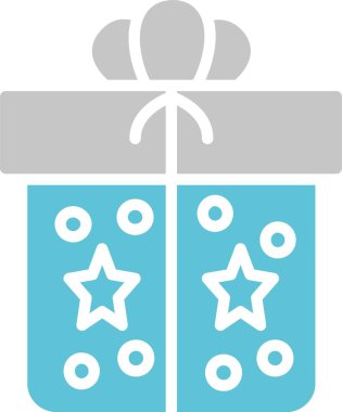 GiftBox Kabartma İki Renk Simgesi