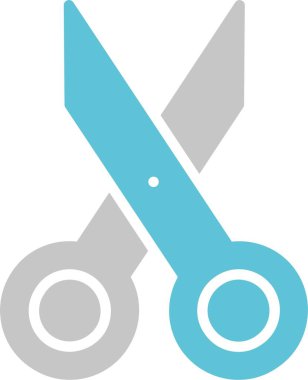 Makas Kabartma İki Renk Simgesi