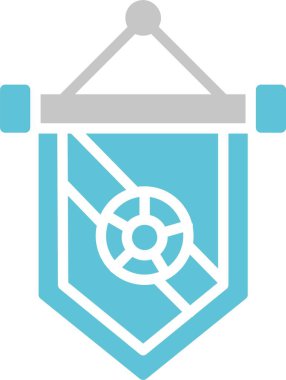 Pennant Kabartma İki Renk Simgesi