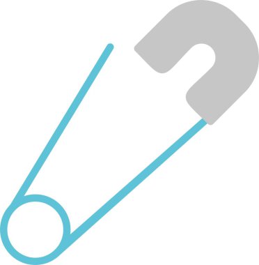 Güvenlik İğnesi Sembolü İki Renk Simgesi