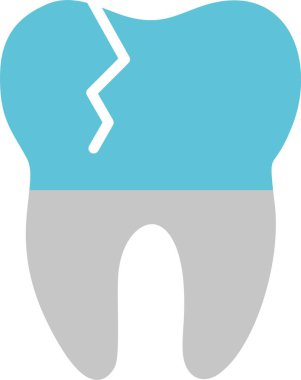 Kırık Diş Kabartması İki Renk Simgesi