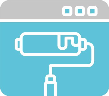 Boyama Aracı Kabartması İki Renk Simgesi