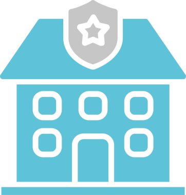 Polis Karakolu Glyph İki Renk Simgesi