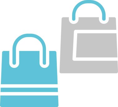 Alışveriş Torbaları Glyph İki Renk Simgesi