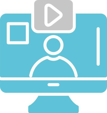 Video Çağrısı Vektör Kabartması İki Renk Simgesi