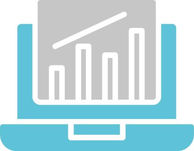 Veri Analizi Kabartması İki Renk Simgesi