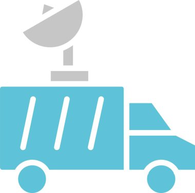 News Van Glyph İki Renk Simgesi