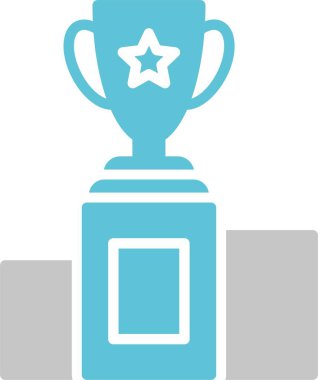 Kazanan Vektör Kabartması İki Renk Simgesi