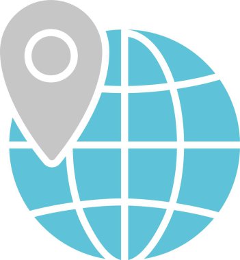 Dünya Çapında Kabartma İki Renk Simgesi