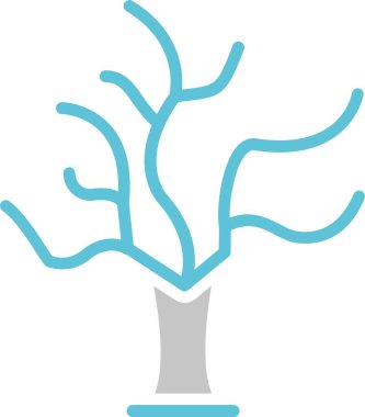 Kuru Ağaç Kabartması İki Renk Simgesi