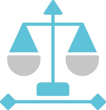 Adalet Ölçekli Kabartma İki Renk Simgesi
