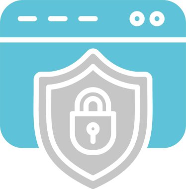 İnternet Güvenlik Sembolü İki Renk Simgesi