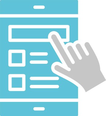 Anket Çevrimiçi Oylama Sembolü İki Renk Simgesi