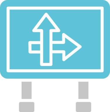 Yol İşareti Sembolü İki Renk Simgesi