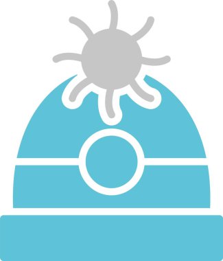 Kış Şapkası Sembolü İki Renk Simgesi