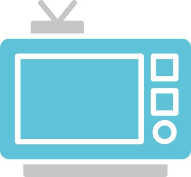 Tv Kabartma İki Renk Simgesi