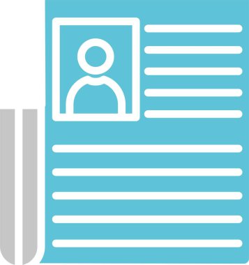 Gazete Kabartması İki Renk Simgesi