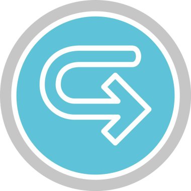 Sağa Oku Döndür 2 Renk Simgesi