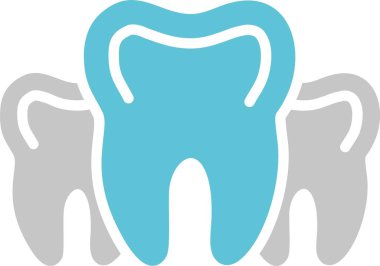 Çoklu Diş Kabartması İki Renk Simgesi