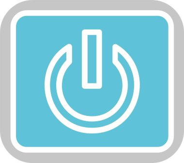 Güç Düğmesi Kabartması İki Renk Simgesi