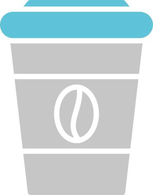 Kahve Fasulyesi Kabartması İki Renk Simgesi