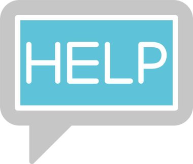 Vektör Kabartma İki Renk Simgesine Yardım Et