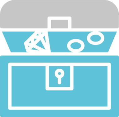 Hazine Sandığı Sembolü İki Renk Simgesi