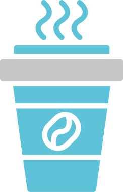 Kahve kupası kabartması İki Renk Simgesi