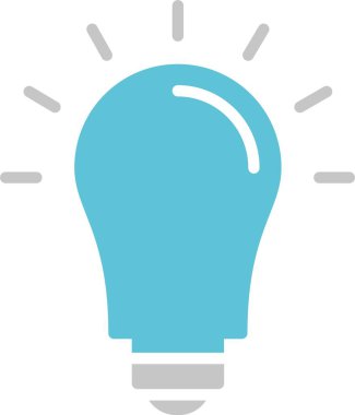 Ampul Kabartması İki Renk Simgesi