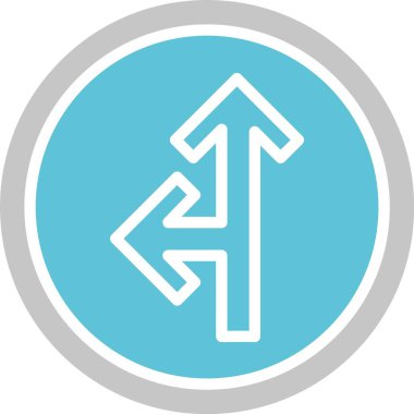 Üst Sol Ok Kabartması İki Renk Simgesi