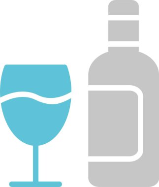 Şarap Kabartması İki Renk Simgesi