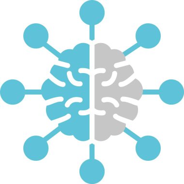 Beyin Kabartması İki Renk Simgesi