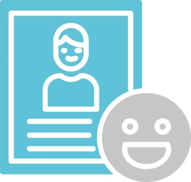 Gülme Kabartması İki Renk Simgesi