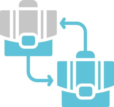 B2b Kabartma İki Renk Simgesi