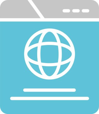 Tarayıcı Kabartması İki Renk Simgesi