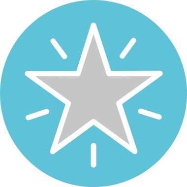 Yıldız Kabartması İki Renk Simgesi