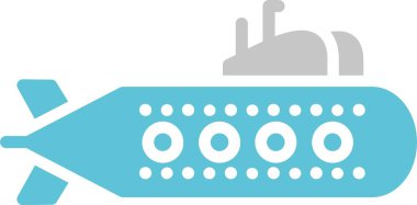 Denizaltı Sembolü İki Renk Simgesi