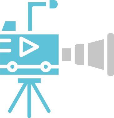 Video kamera Glyph İki Renk Simgesi