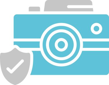 Kamera Kabartması İki Renk Simgesi