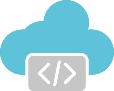 Bulut Hesaplama Kabartması İki Renk Simgesi