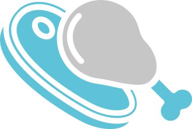 Et Kabartması İki Renk Simgesi