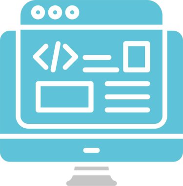 Arka Uç Geliştirici İki Renk Simgesi Simgesi