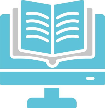 Çevrimiçi Eğitim Sembolü İki Renk Simgesi