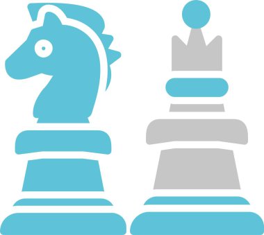 Satranç Kabartması İki Renk Simgesi