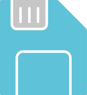 Disket Kabartması İki Renk Simgesi