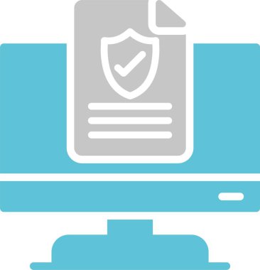 Çevrimiçi Sigorta Kabartması İki Renk Simgesi